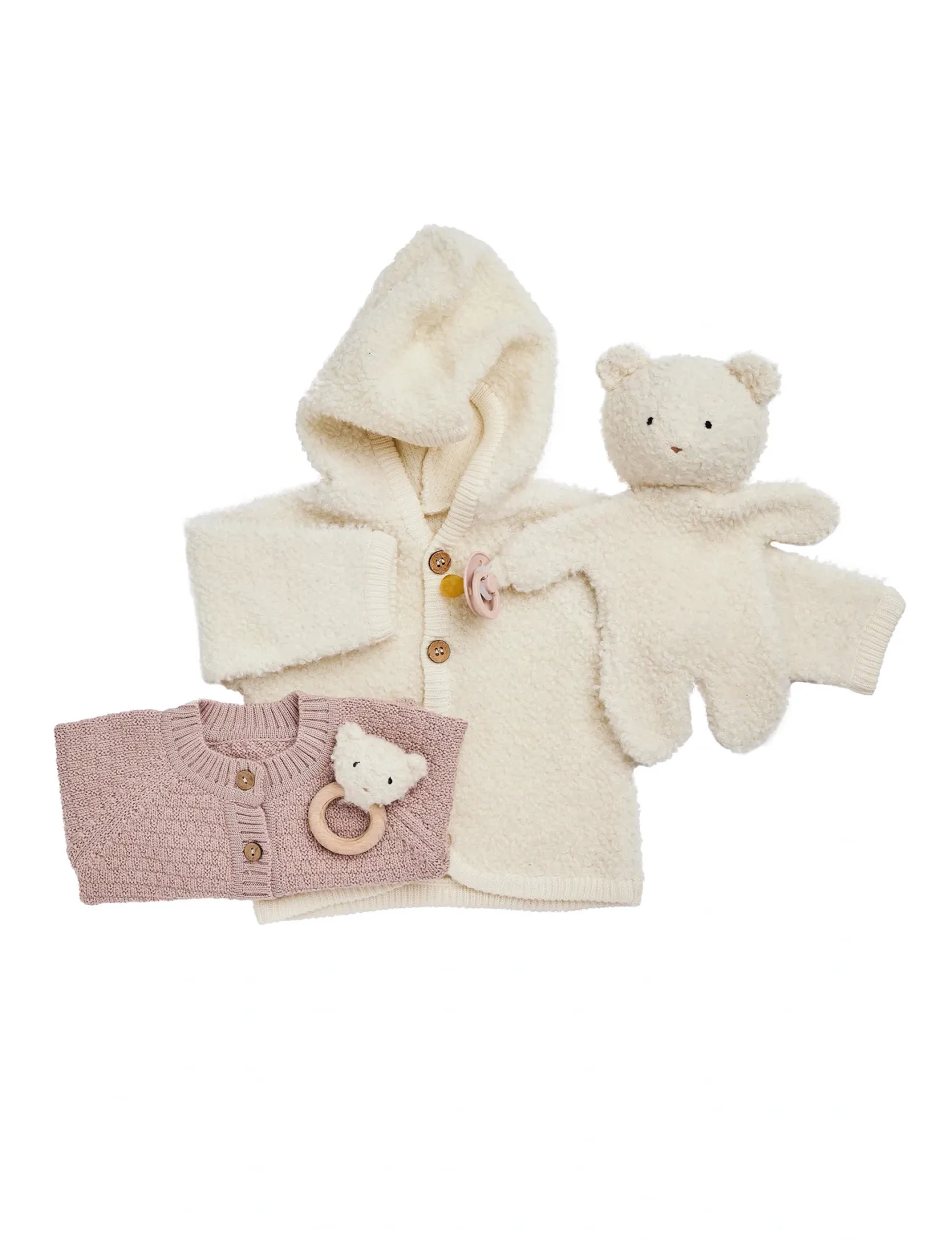 Smallstuff - Cardigan, AO Elephants, merino wool, nature melange - cardigans - powder - 3