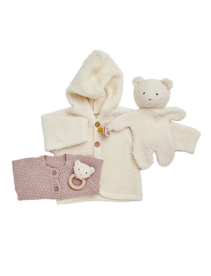 Smallstuff - Cardigan, AO Elephants, merino wool, brown - cardigans - powder - 3