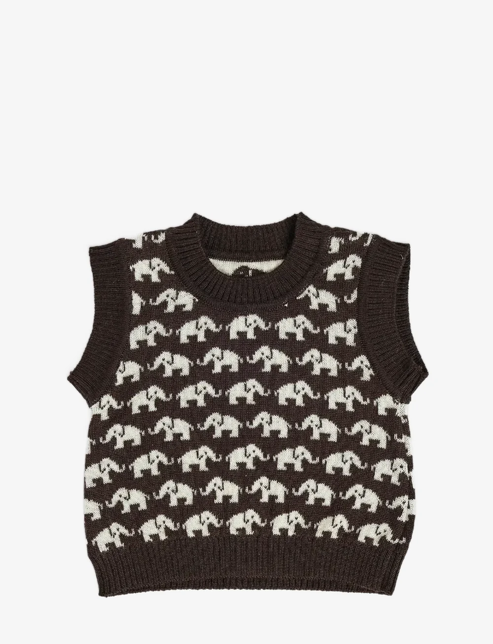 Smallstuff - Vest, AO Elephants, merino wool, brown - pullover - brown - 1