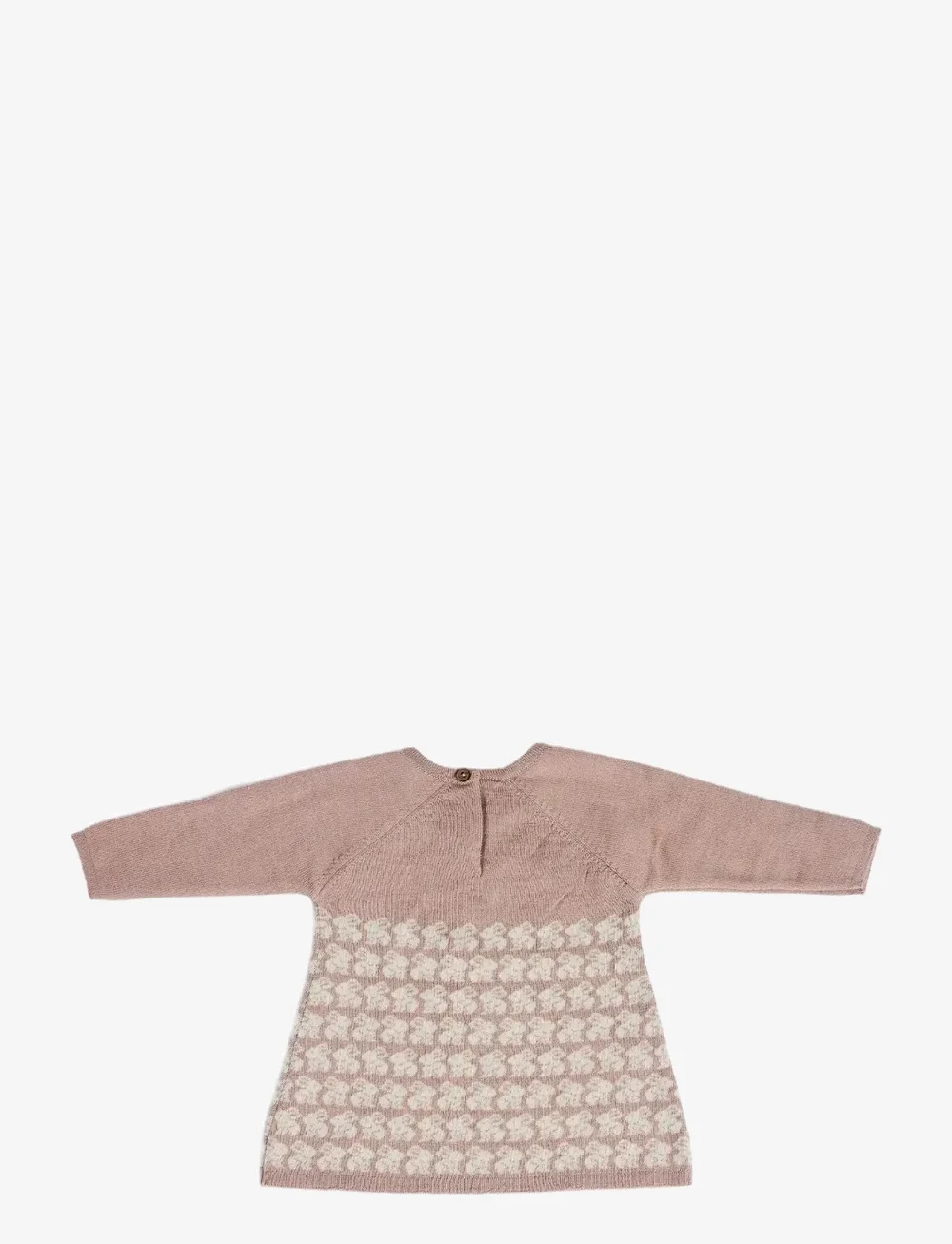 Smallstuff - Dress, Square knit, merino wool, nature melange - langärmelige babykleider - powder - 2