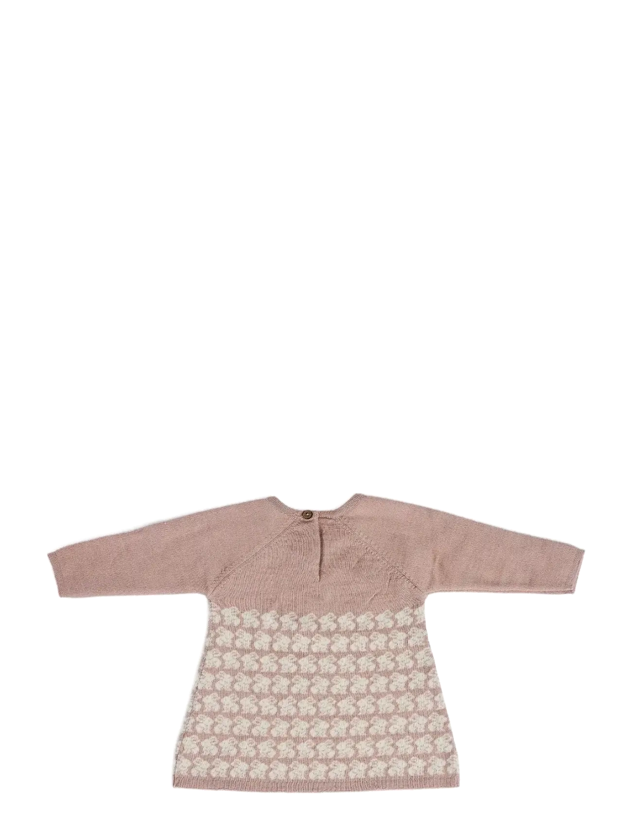 Smallstuff - Dress, AO Rabbits, merino wool, powder - baby-kjoler med lange ermer - powder - 2