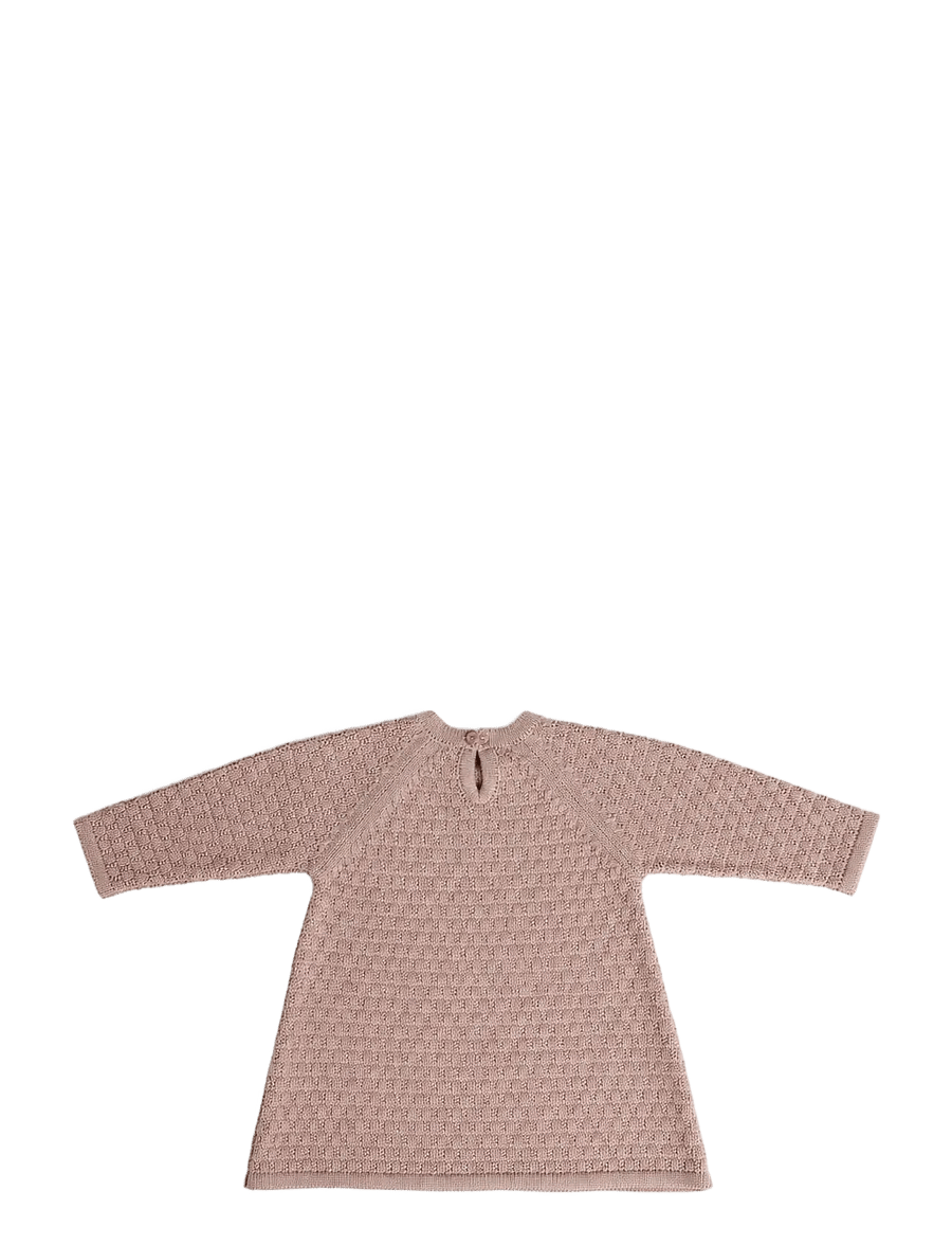 Smallstuff - Dress, AO Rabbits, merino wool, powder - langärmelige babykleider - powder - 2