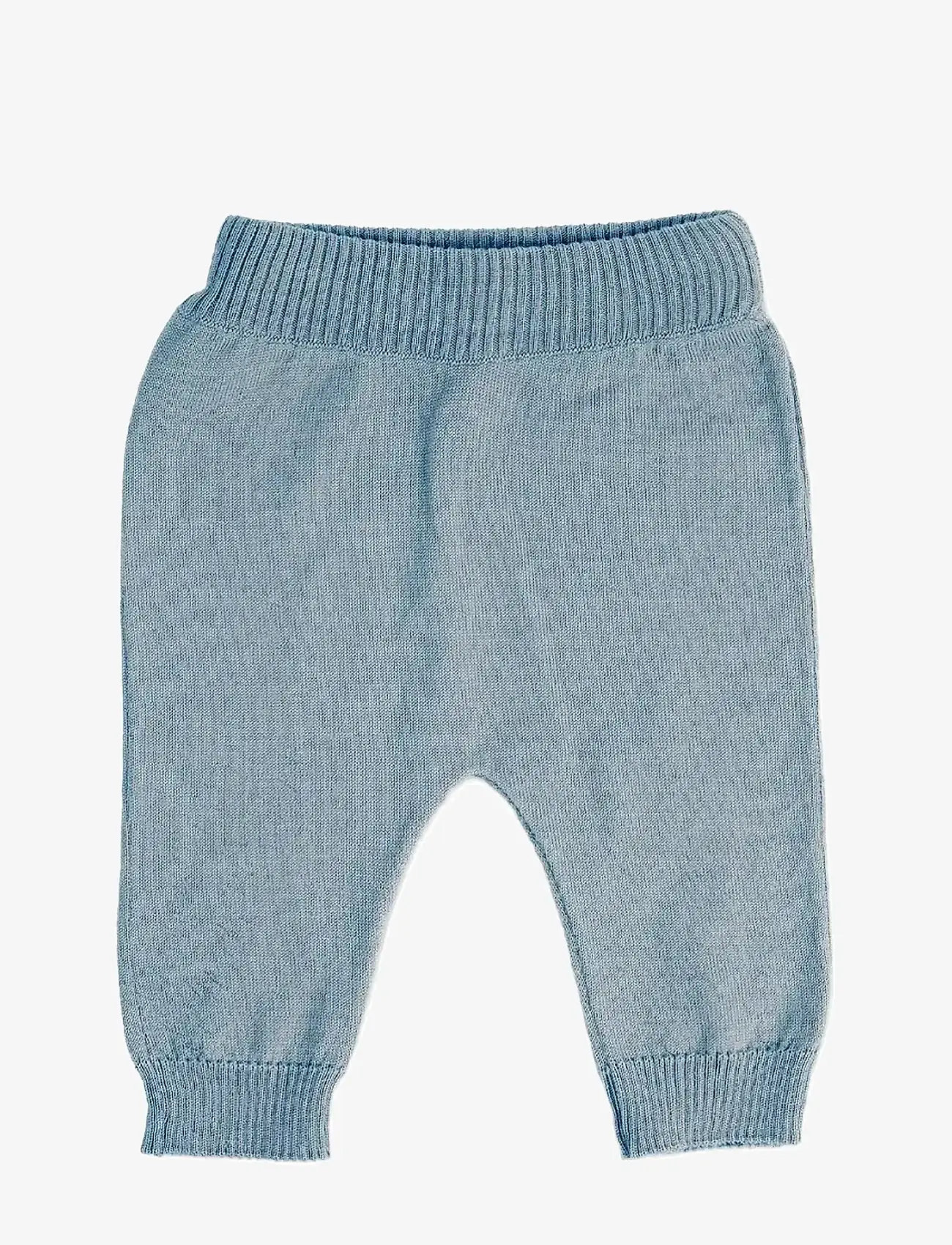 Smallstuff - Pants, flat knit merino wool, blue - babyhosen - blue - 0