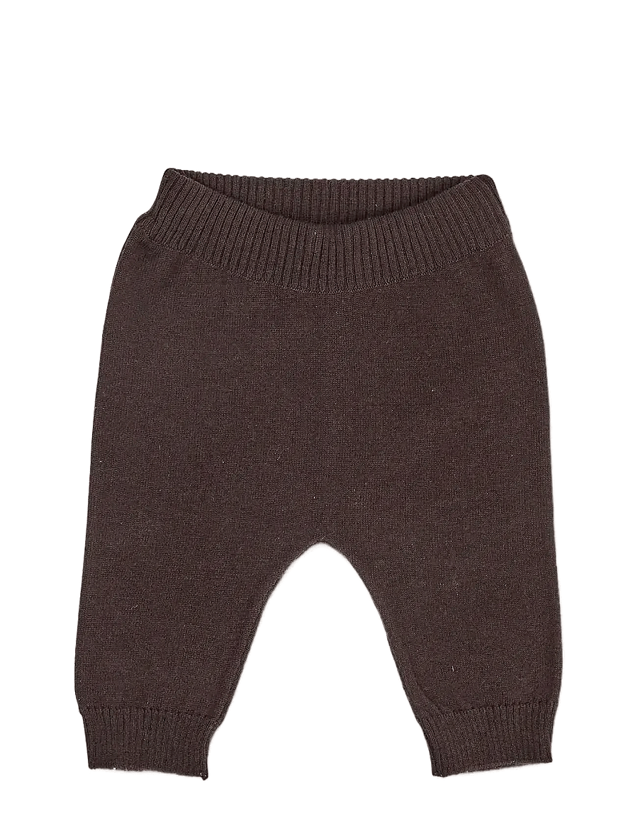 Smallstuff - Pants, flat knit merino wool, nature - babybyxor - brown - 0