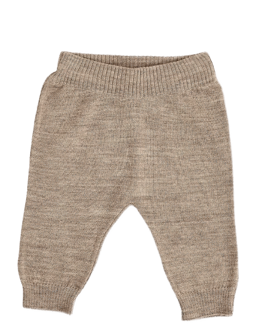 Smallstuff - Pants, flat knit merino wool, nature - byxor - nature - 0