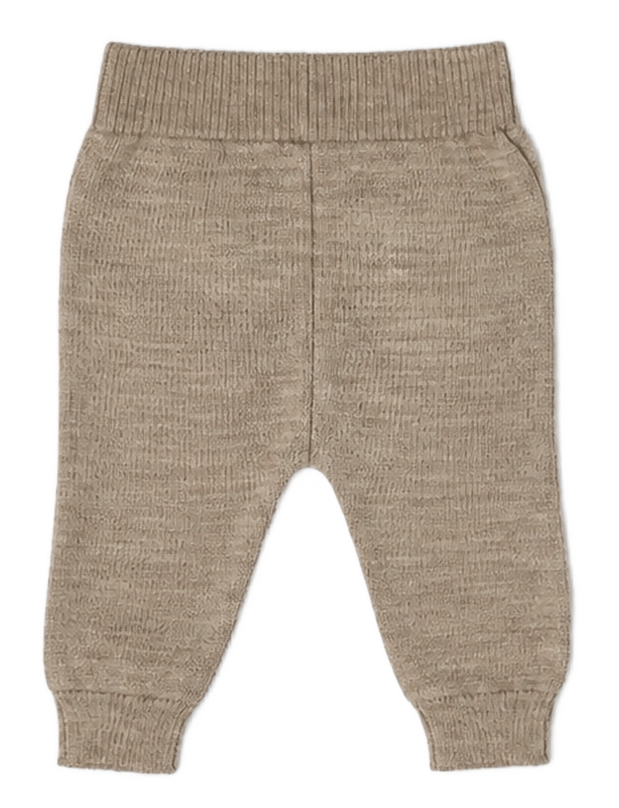 Smallstuff - Pants, flat knit merino wool, blue - uldundertøj baby - nature - 1