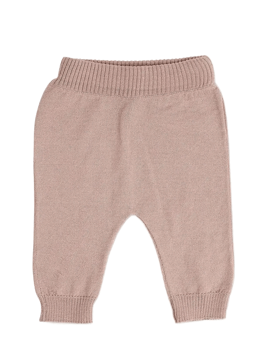 Smallstuff - Pants, flat knit merino wool, nature - babybyxor - powder - 0