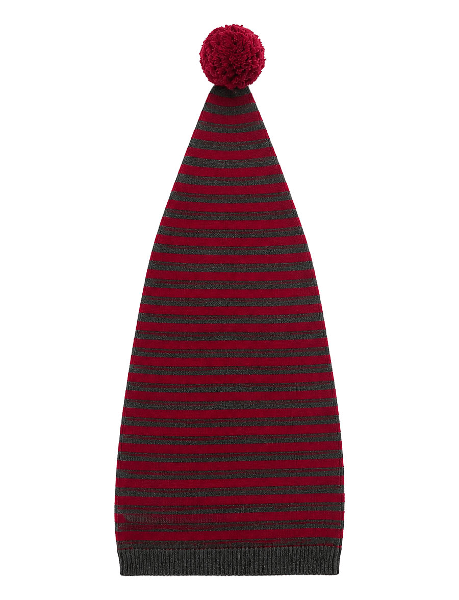 Smallstuff - Pixi hat, stripes red/ grey, size 3-5 years - beanies - red/ grey - 1