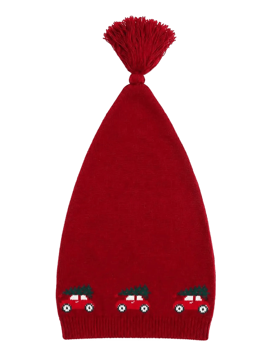 Smallstuff - Pixi hat, Christmas car, size 6-8 years - beanies - red - 0