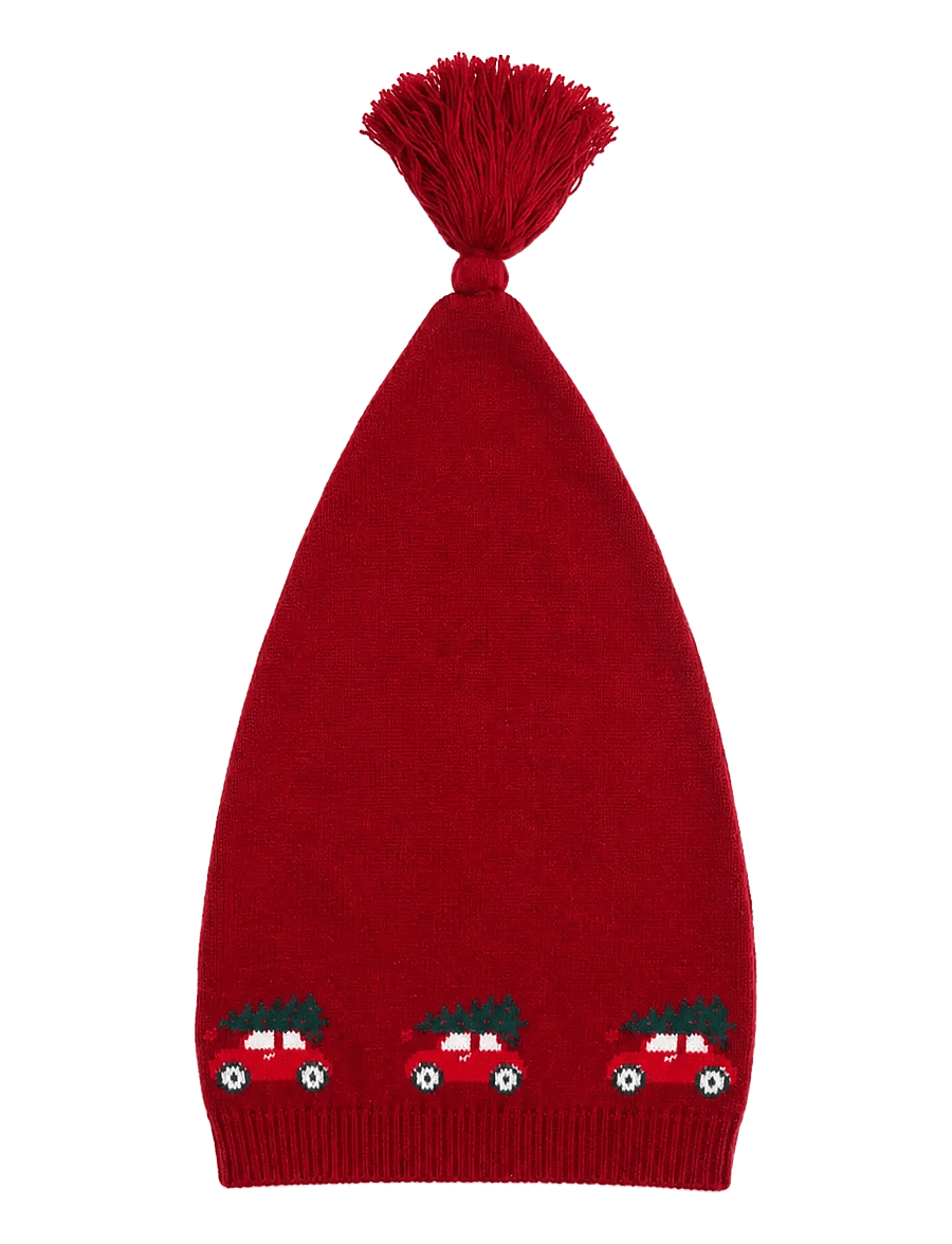 Smallstuff - Pixi hat, Christmas car, size 1-2 years - beanies - red - 1