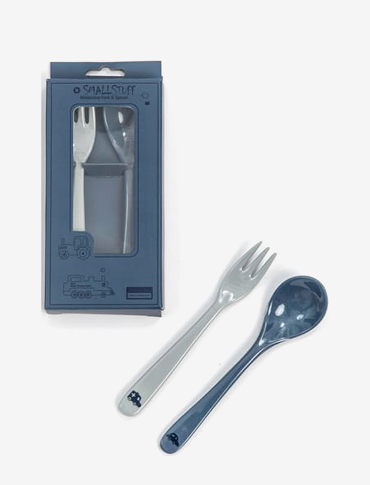 Smallstuff - Fork and spoon, Auto,  in Gift box - blue - 0