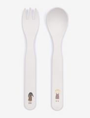 Fork and spoon, dolls,  in Gift box - CREAM