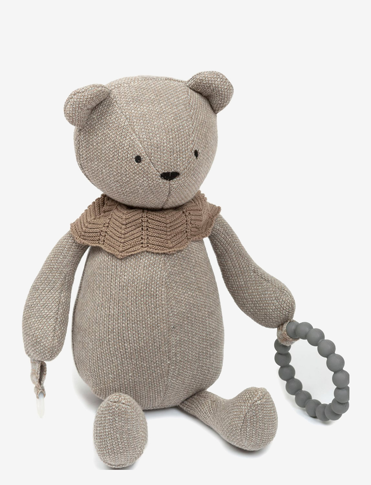 Smallstuff - Activity bear, knitted sandy/grey - nature - 0