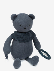 Smallstuff - Activity bear, knitted dark denim/ denim - napphållare - blue - 0