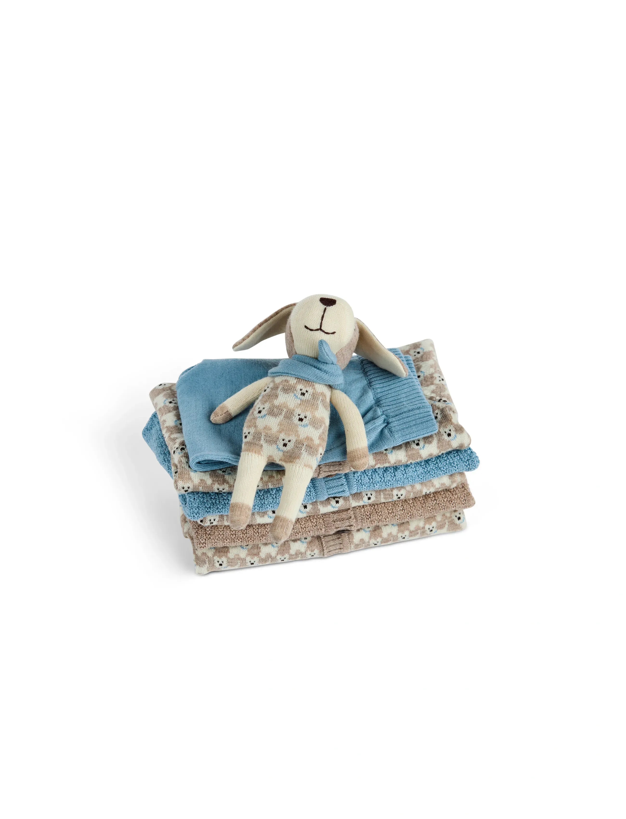 Smallstuff - Merino wool baby dog rose - stuffed animals - blue - 0