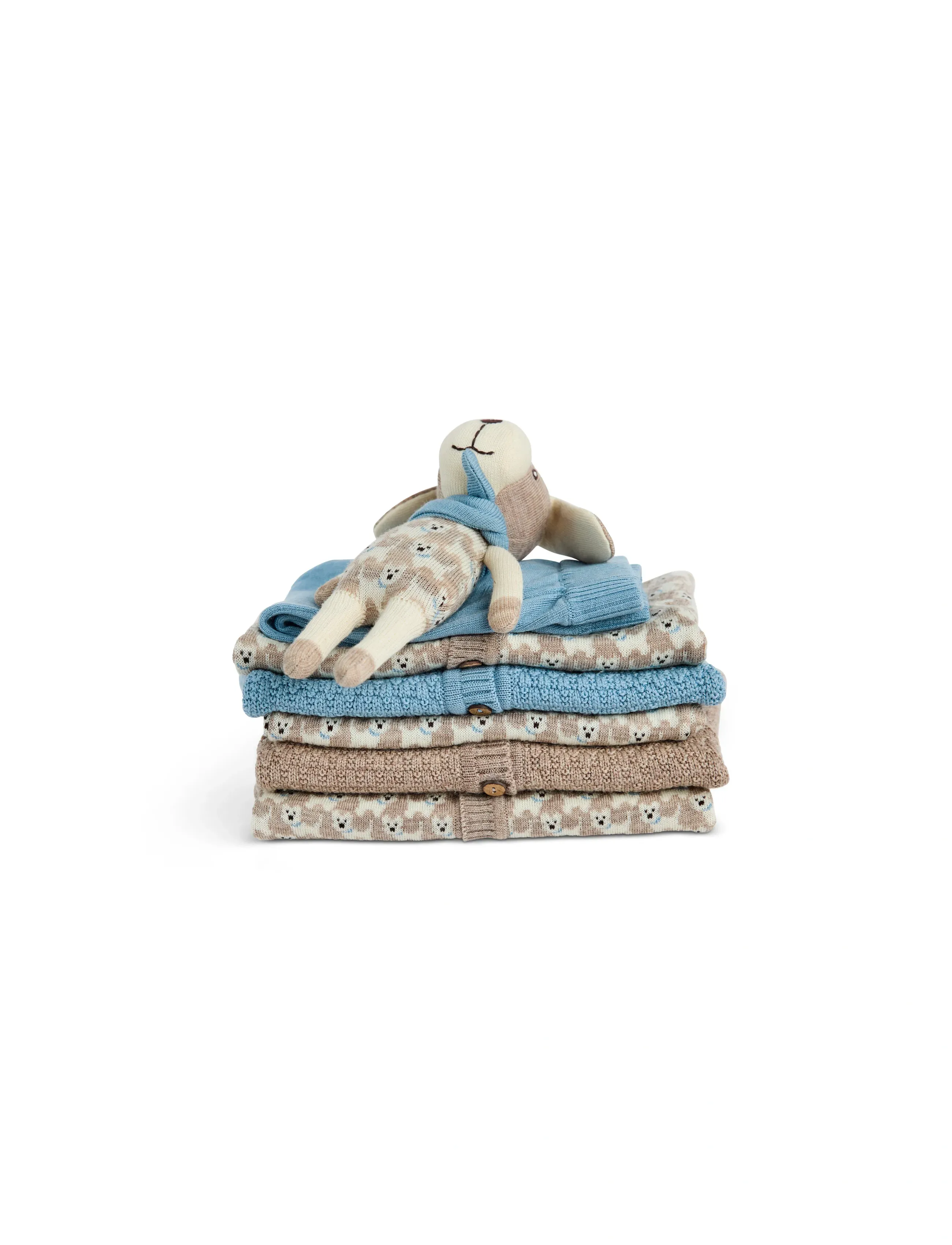 Smallstuff - Merino wool baby dog rose - stuffed animals - blue - 3