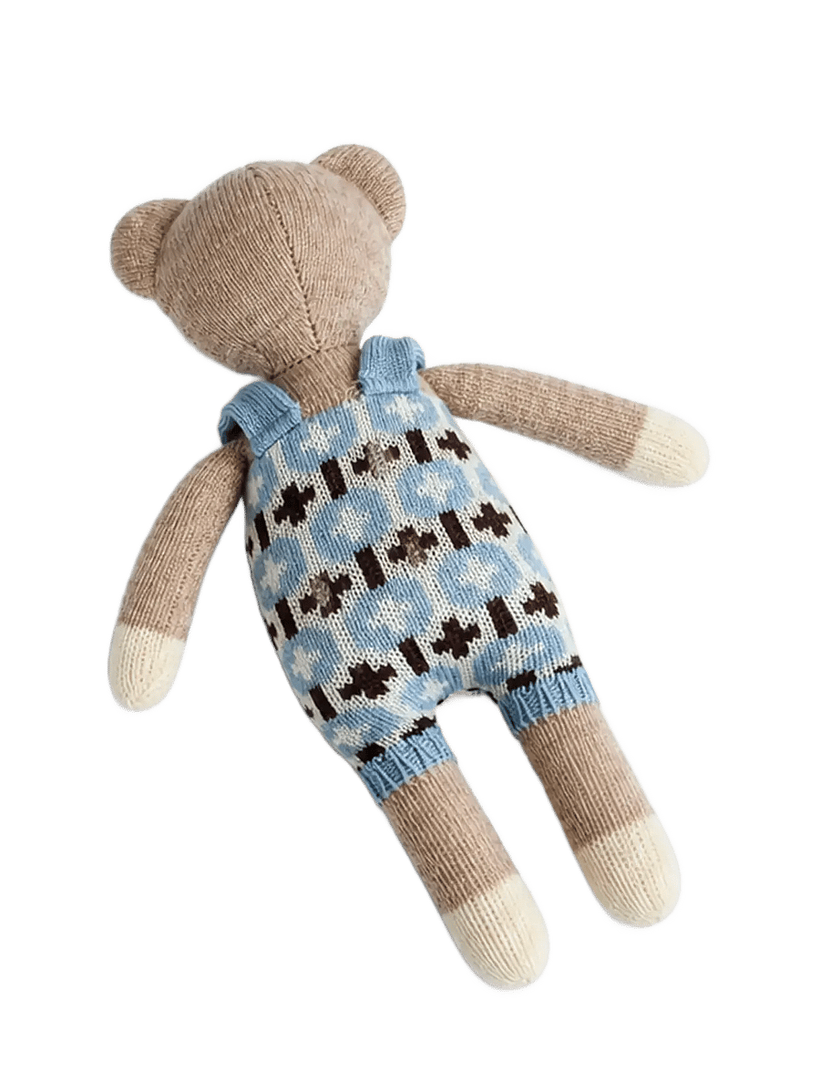 Smallstuff - Merino wool baby dog rose - tøjdyr - blue/ brown - 2