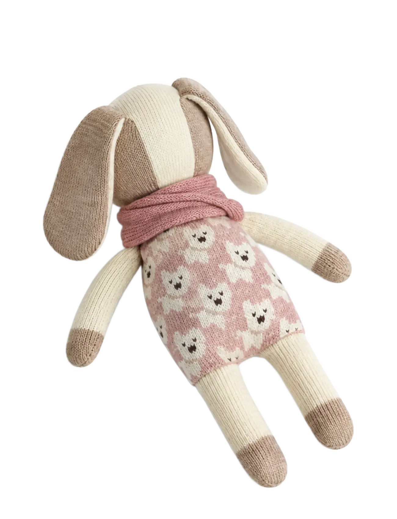 Smallstuff - Merino wool baby dog rose - stuffed animals - rose - 1