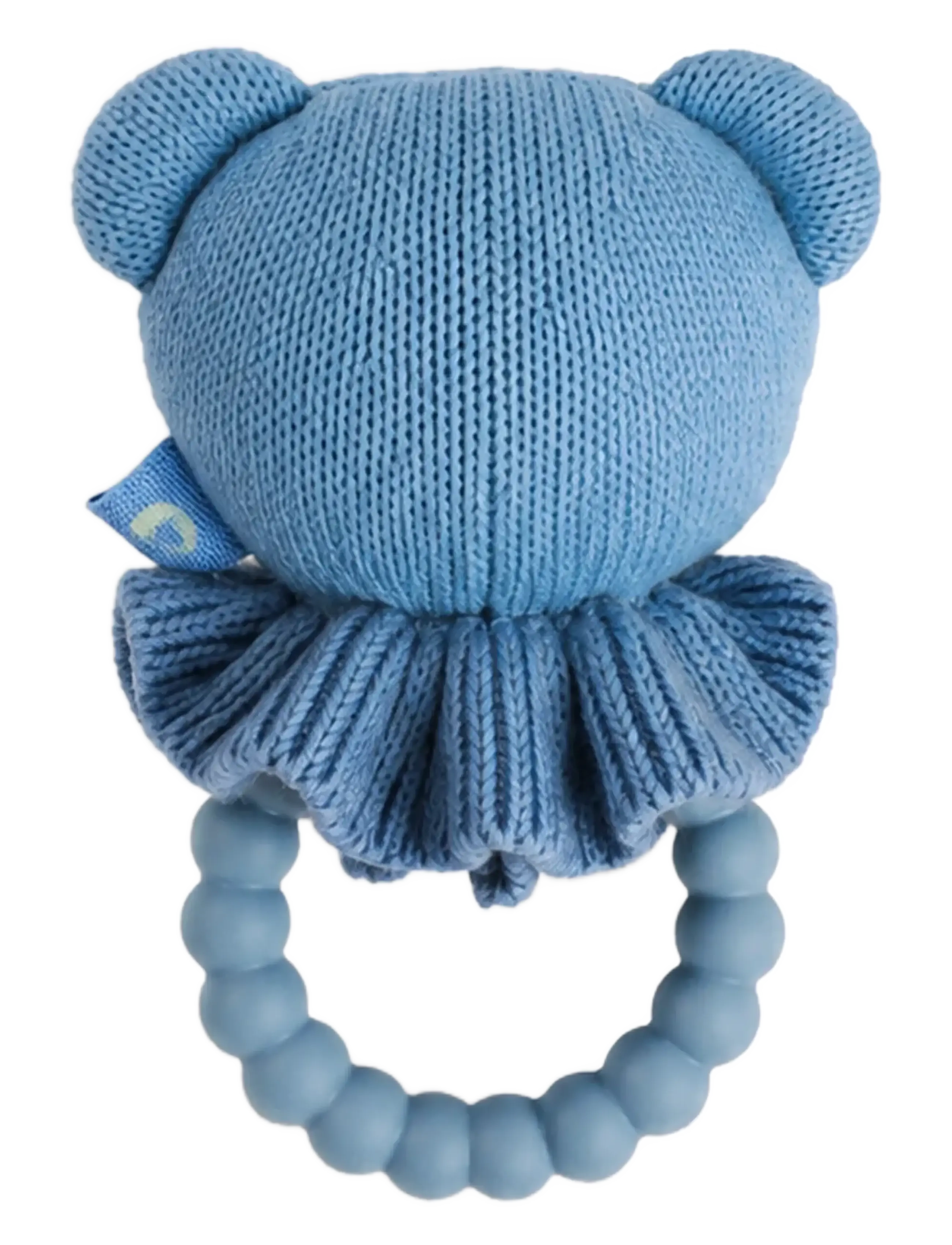Smallstuff - Rattle, bear face on silicone ring, blue - kõristid - blue - 1