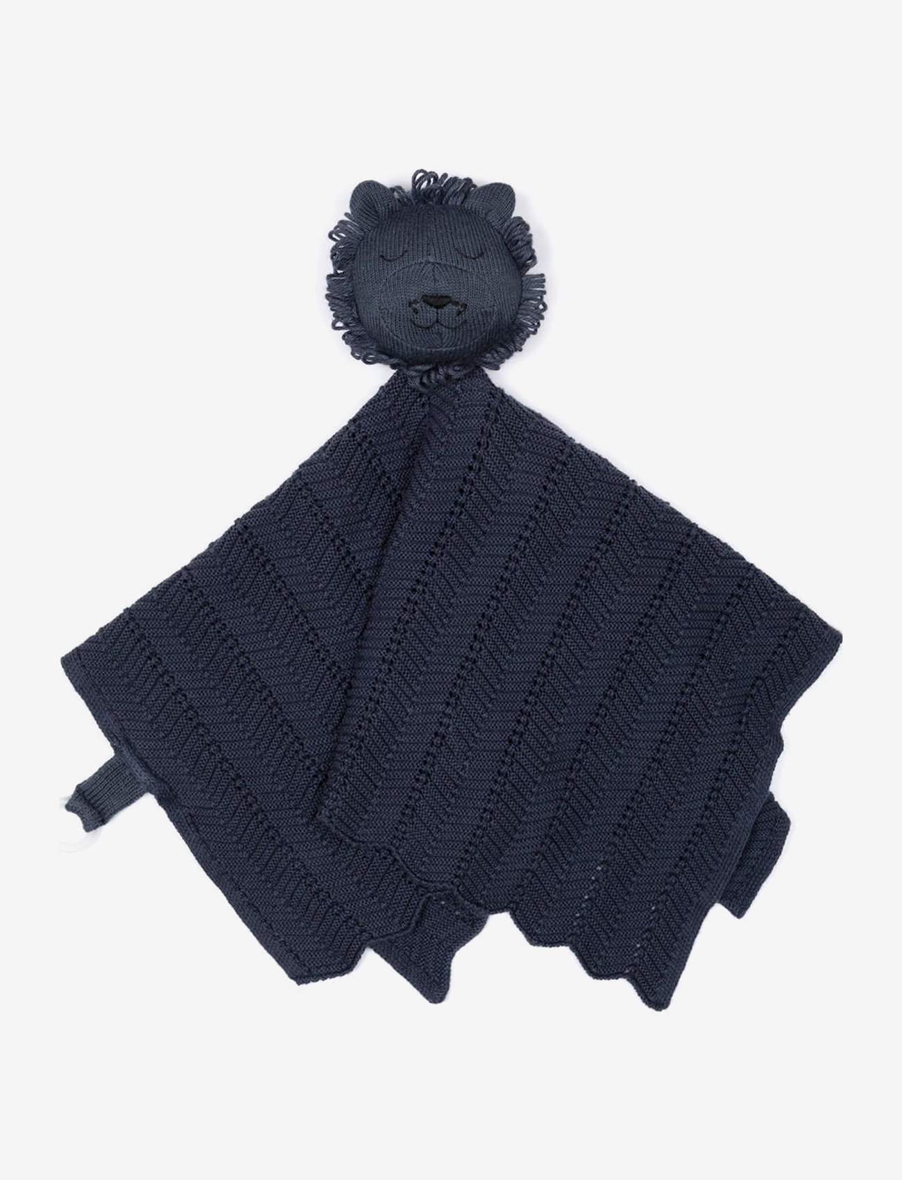 Smallstuff Cuddle Cloth, Fishbone, Dark Denim Lion, Børn, Løve Sutteklud, Blå, Str: 35X35
