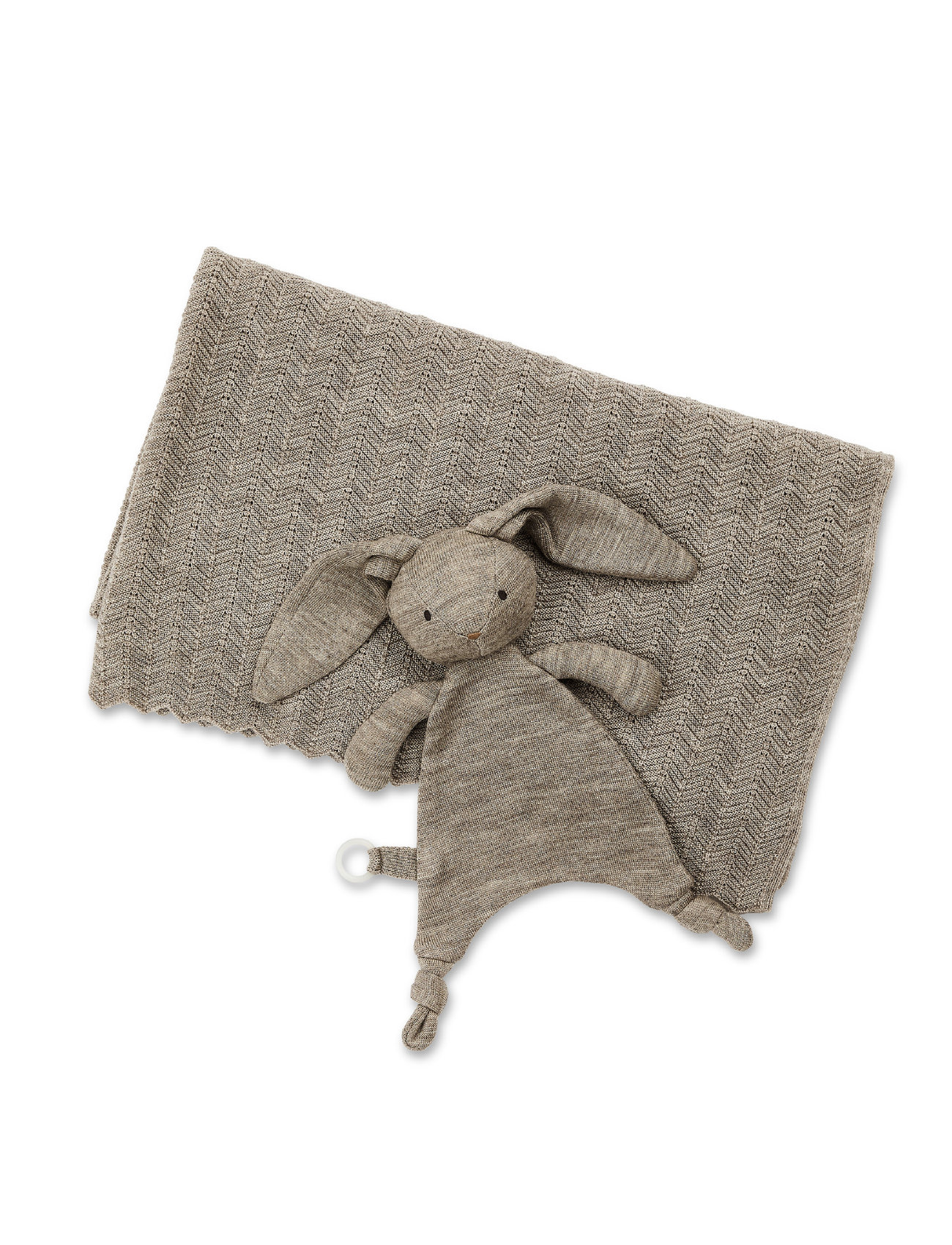 Smallstuff - Cuddle cloth, rabbit, nature melange WOOL - fopspeen dekens - beige - 1