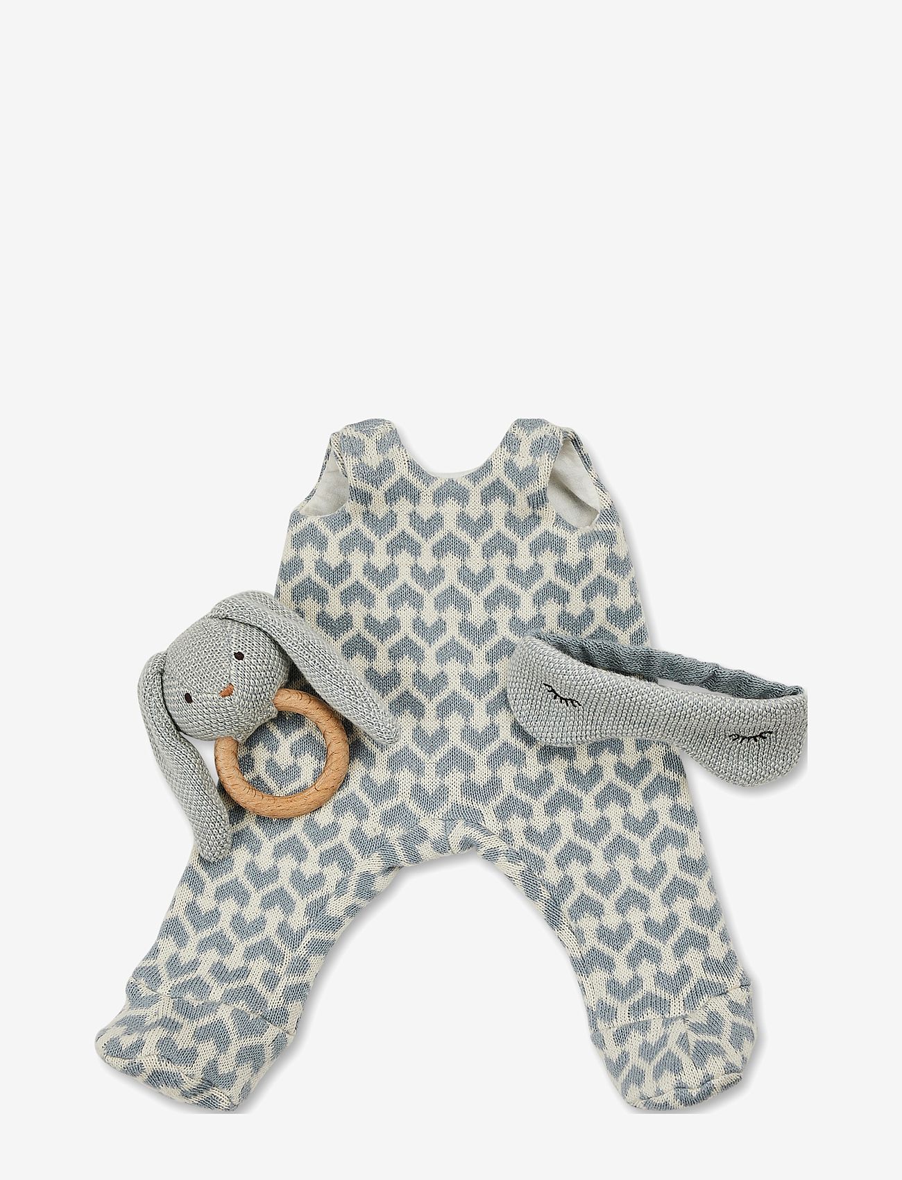 Smallstuff - Doll clothing, jumpsuit w. sleeping mask and rattle - blue - 0