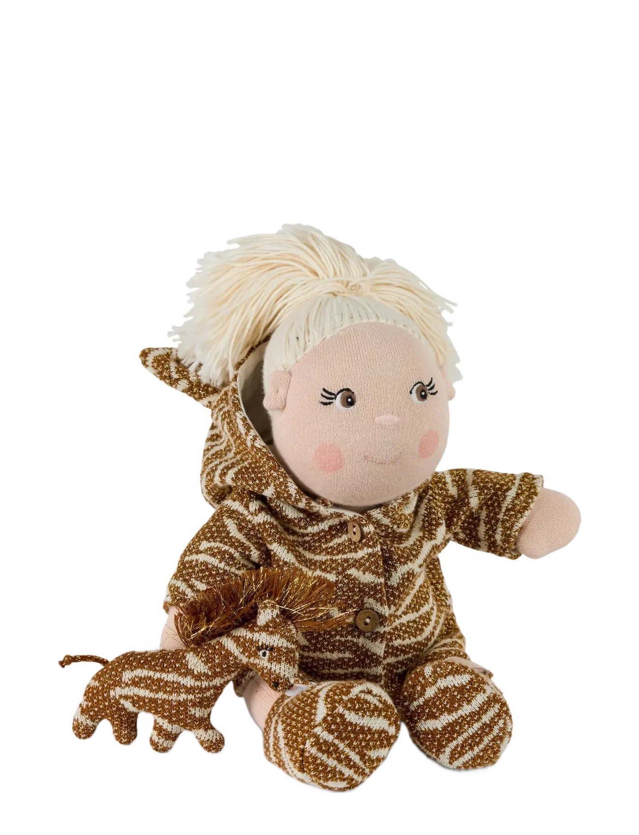 Smallstuff - Doll clothing, fairy with shoes and wings - dukketøj - brown/ gold - 2