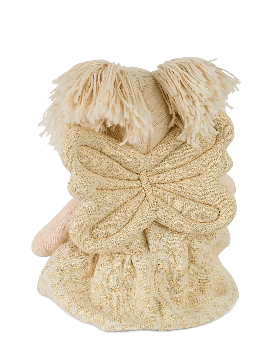 Smallstuff - Doll clothing, fairy with shoes and wings - puppenbekleidung - off. white/ gold - 2