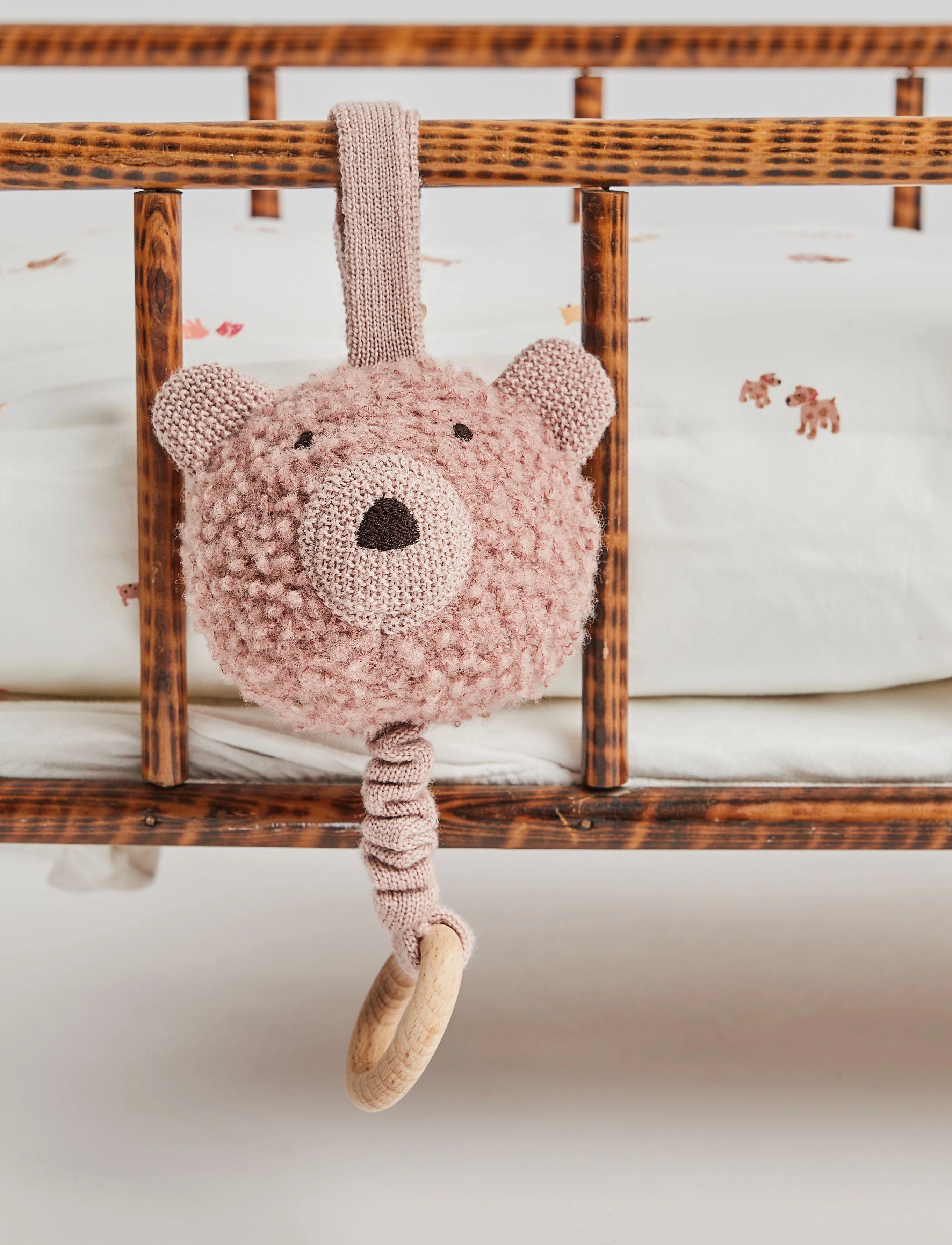 Smallstuff Music Mobile, Wool Bouclé, Rose, One Size, Baby Sleep, Rosa - Mobiles, Kinder