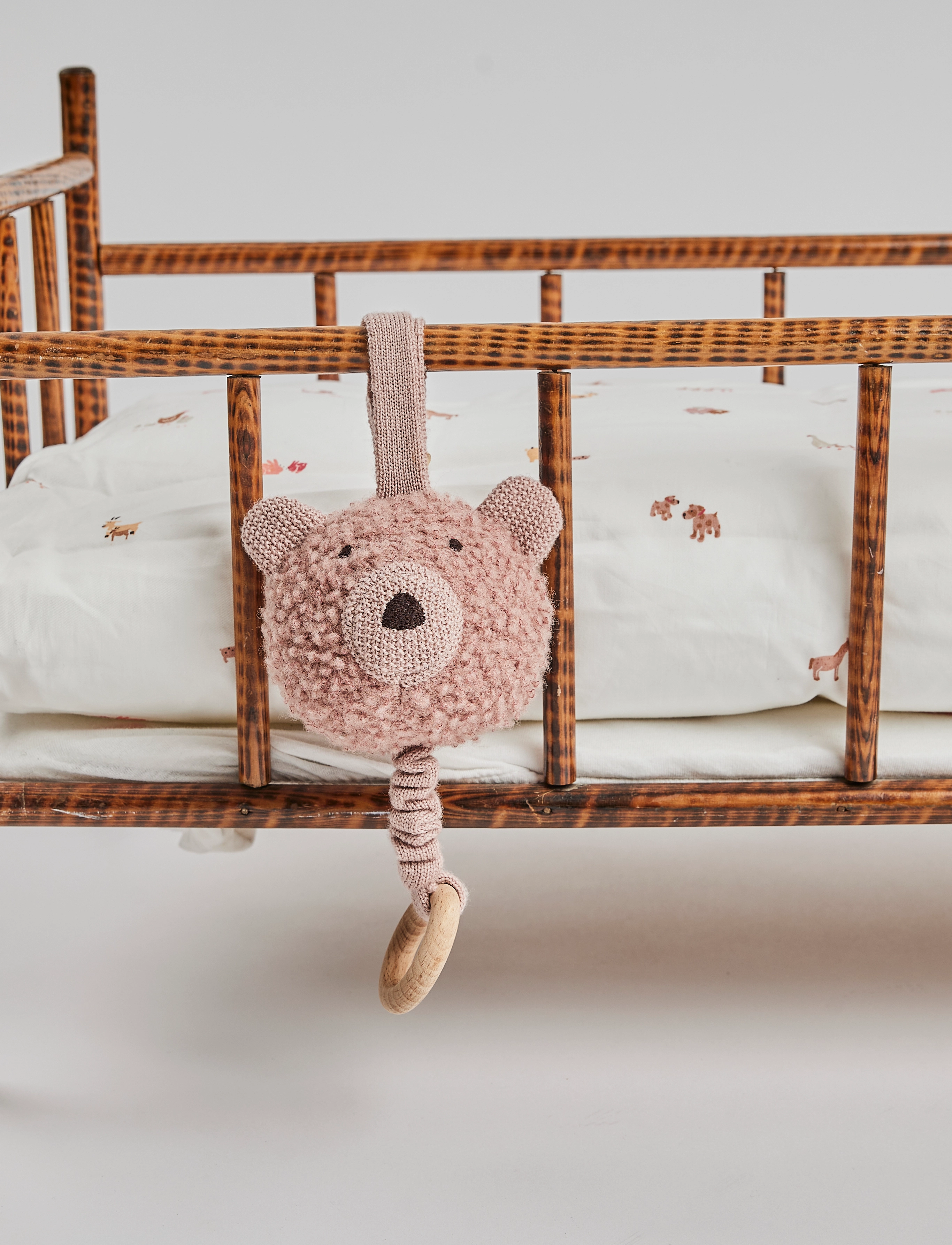 Smallstuff - Music mobile, wool bouclé, rose - uneaeg - rose - 2
