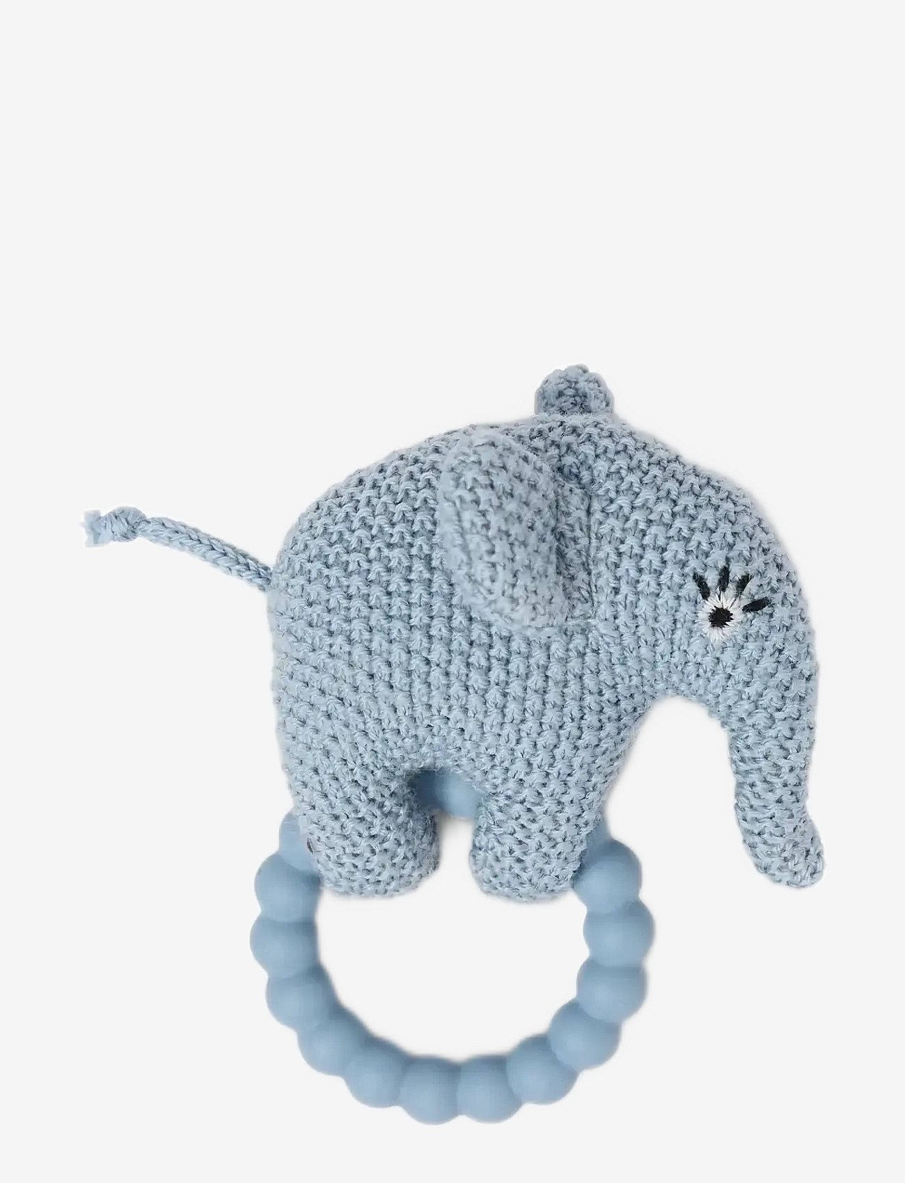 Smallstuff Rattle, Elephant, Merino Wool, Light Blue - Blue - ONE SIZE