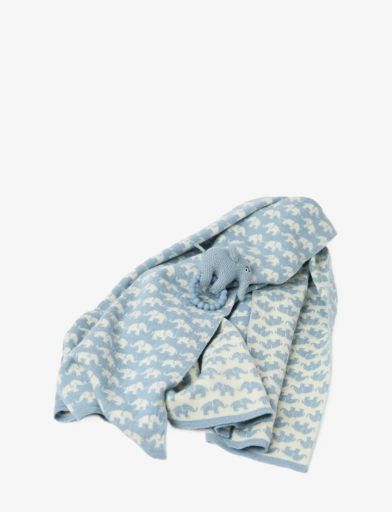 Smallstuff - Rattle, elephant, merino wool, light blue - kõrinad - blue - 3