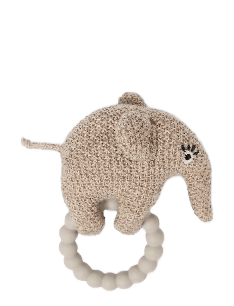 Smallstuff - Rattle, elephant, merino wool, light blue - rasseln - nature - 1