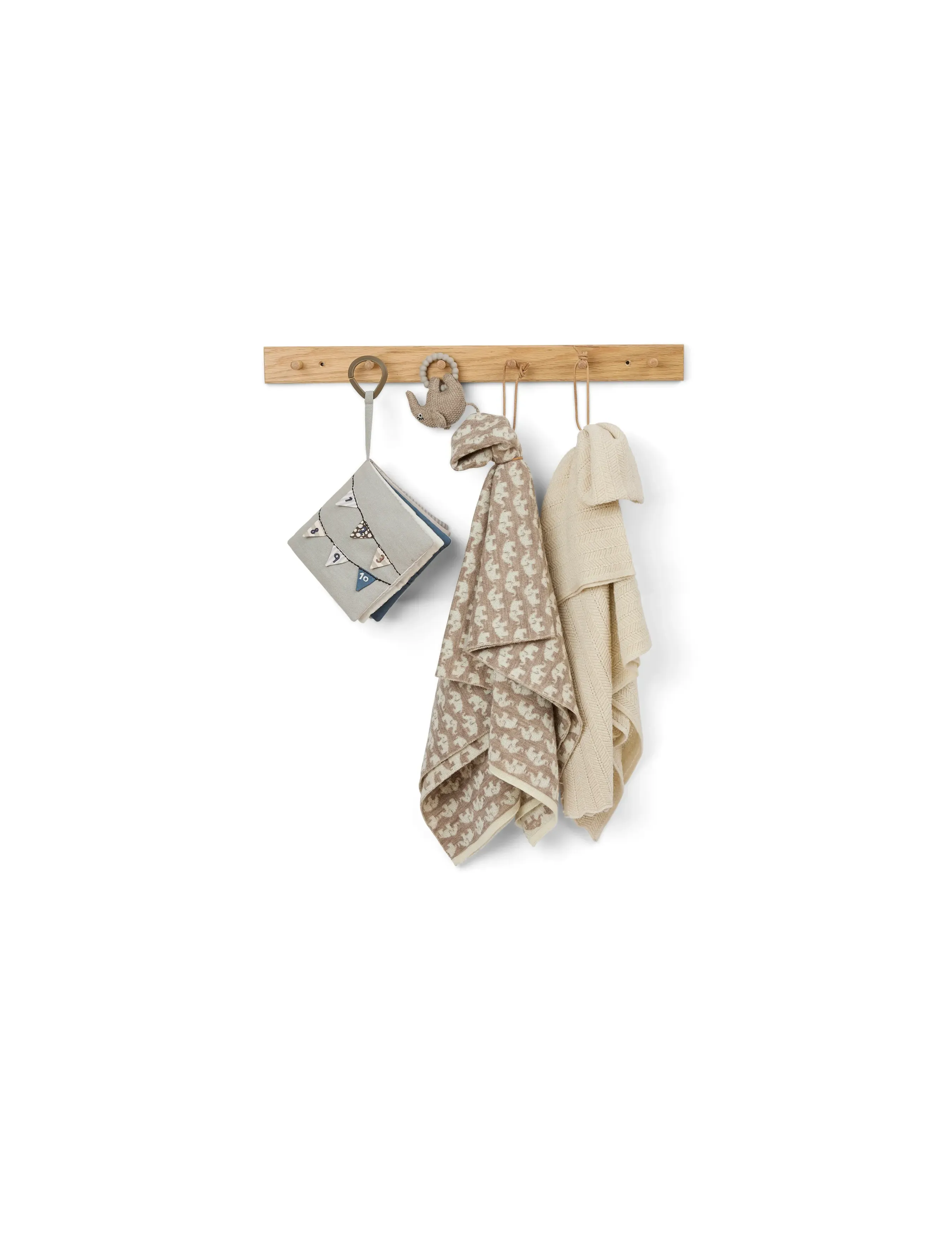 Smallstuff - Rattle, elephant, merino wool, powder - rattles - nature - 3