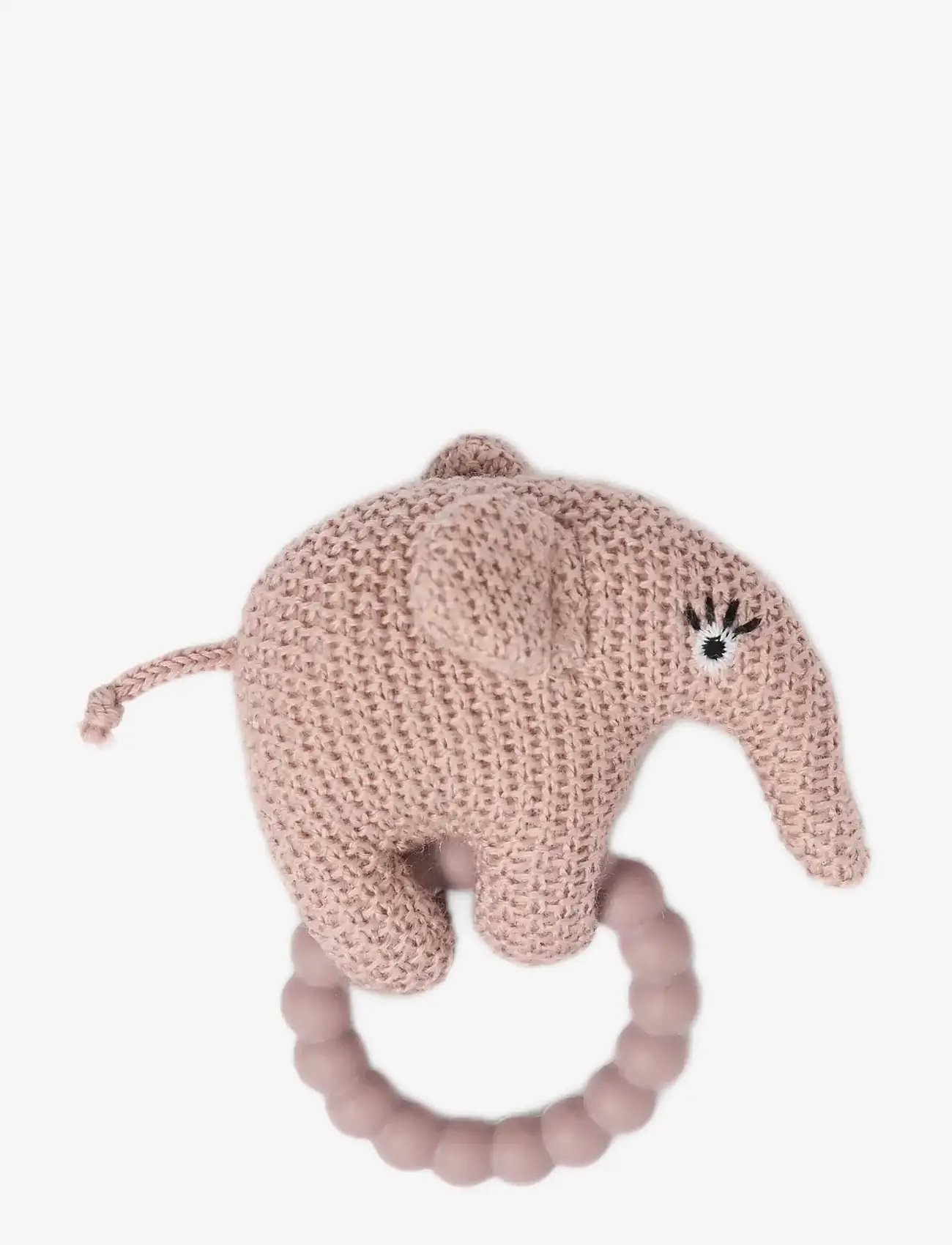 Smallstuff - Rattle, elephant, merino wool, light blue - rattles - powder - 1