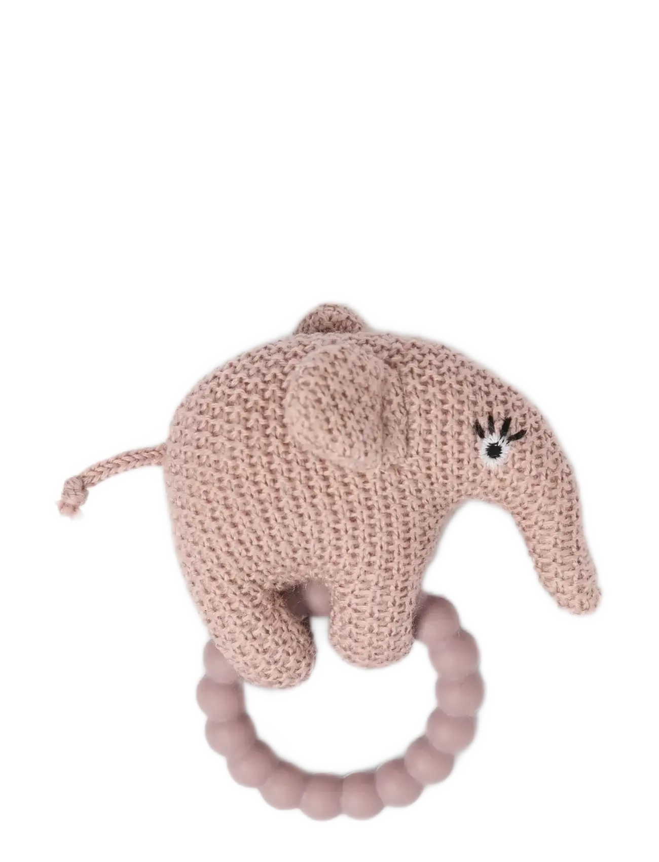 Smallstuff Rattle, elephant, merino wool, light blue - Baby products - POWDER / pink/rose