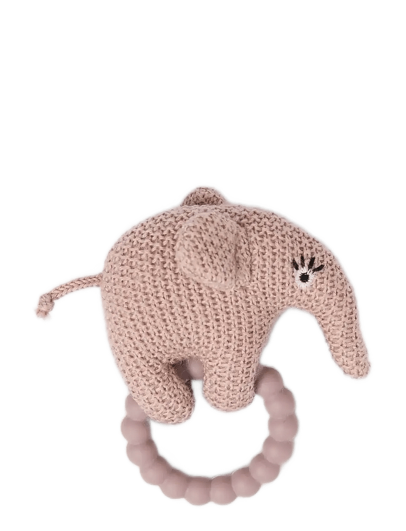 Smallstuff - Rattle, elephant, merino wool, light blue - rattles - powder - 1