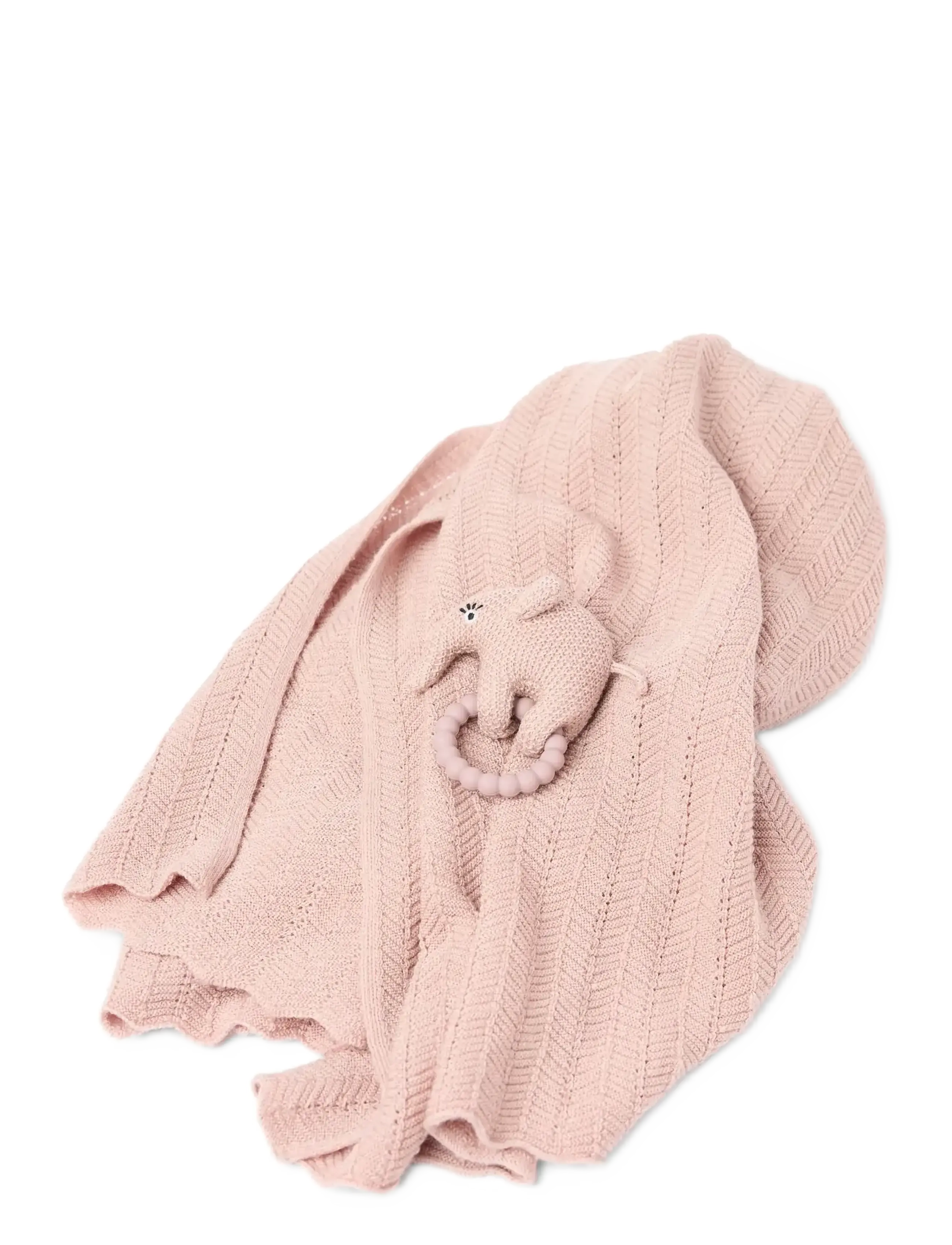 Smallstuff - Rattle, elephant, merino wool, powder - rattles - powder - 2