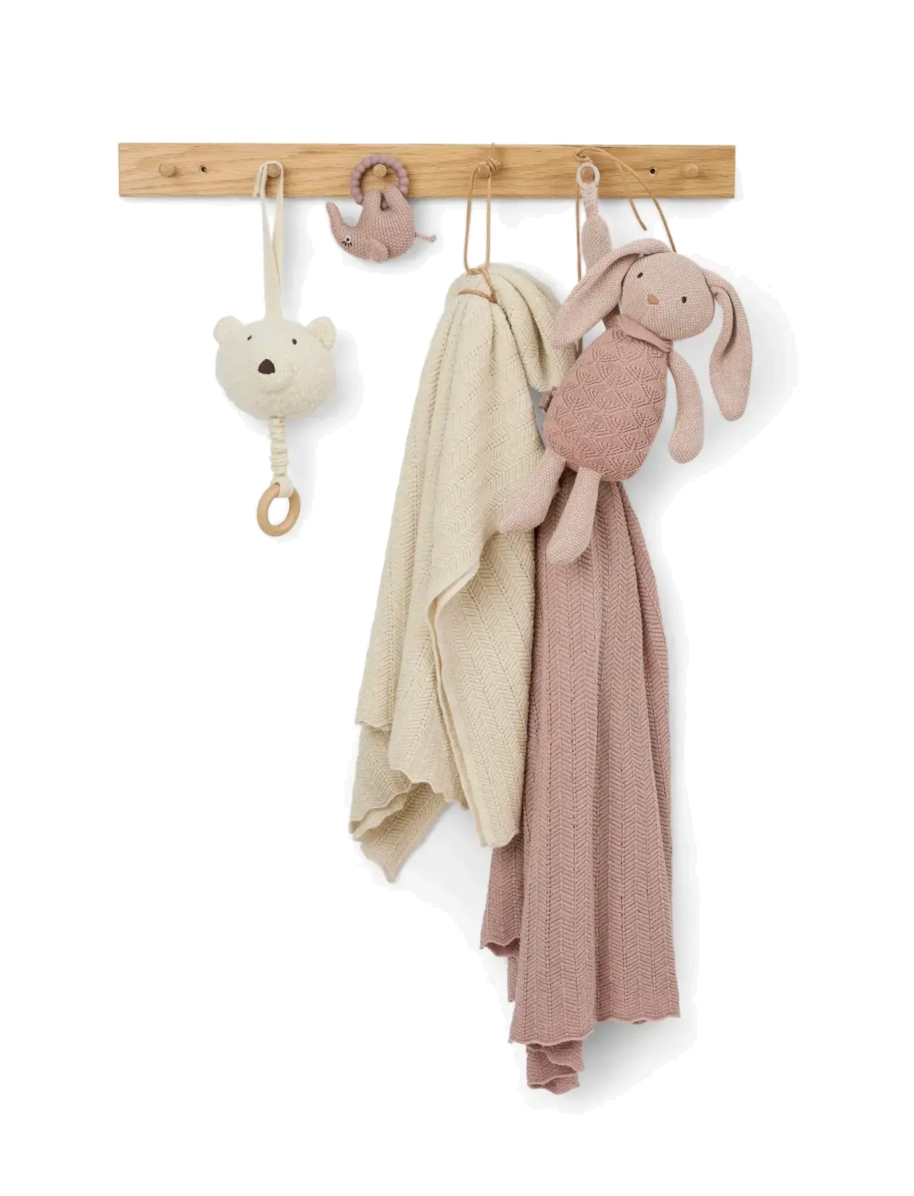 Smallstuff - Rattle, elephant, merino wool, powder - rattles - powder - 3