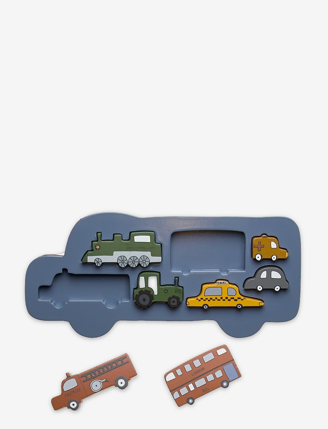 Smallstuff - Auto puzzle, wooden - nuppipalapelit - blue/hazel/grey - 1