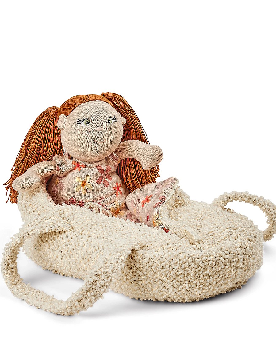Smallstuff - Doll carrier, off. white bouclé - puppen-zubehör - white - 1