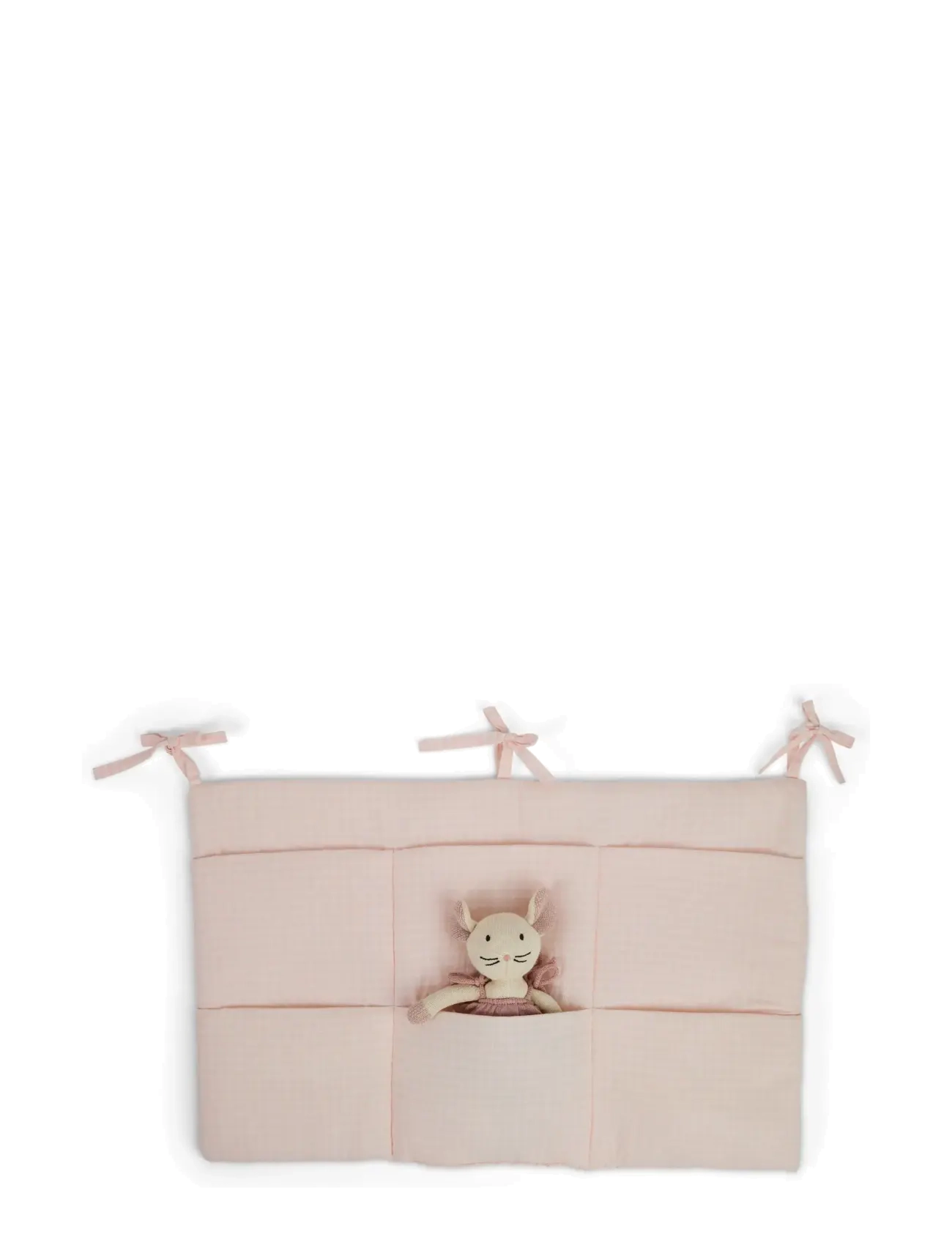 Smallstuff - Hanging organizer for bed, rose gingham - kinderbetten & zubehör - rose - 0