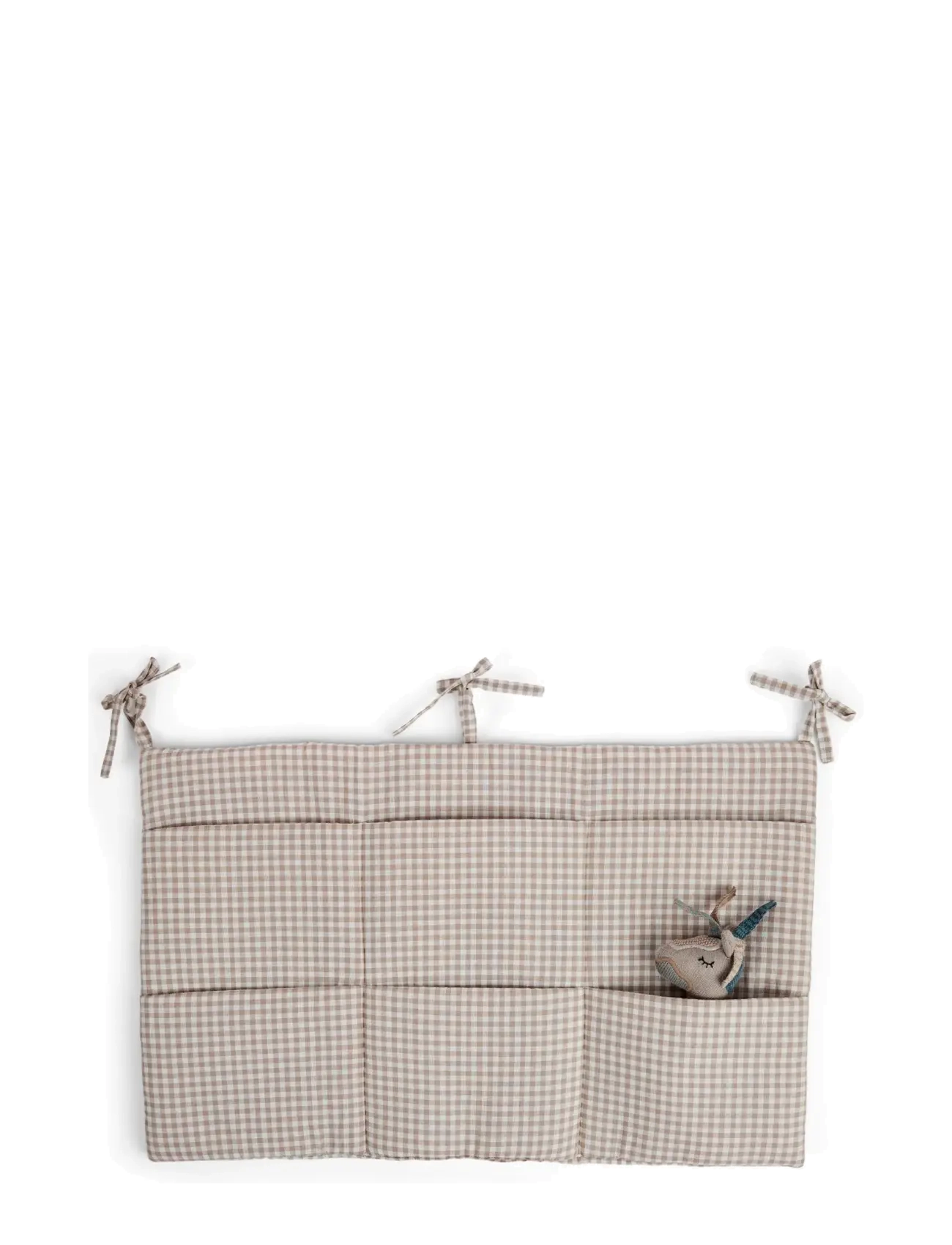 Smallstuff Hanging organizer for bed, rose gingham - Smallstuff - SANDY / beige
