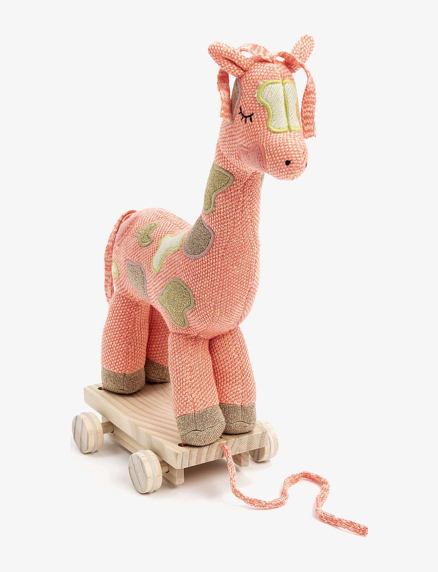 Smallstuff - Pull along giraffe, multi girl - træklegetøj - multi colored - 0