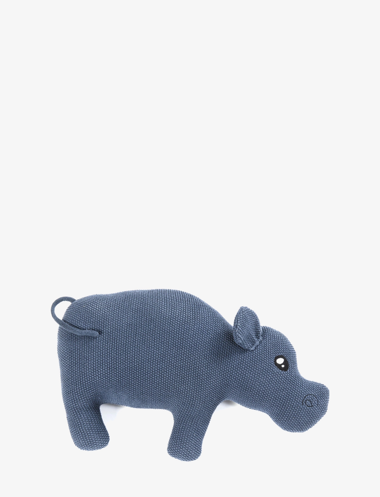 SMALLSTUFF Hippo Cushion, Strick, Blau Blau - 41X 36X 10 - Kinder