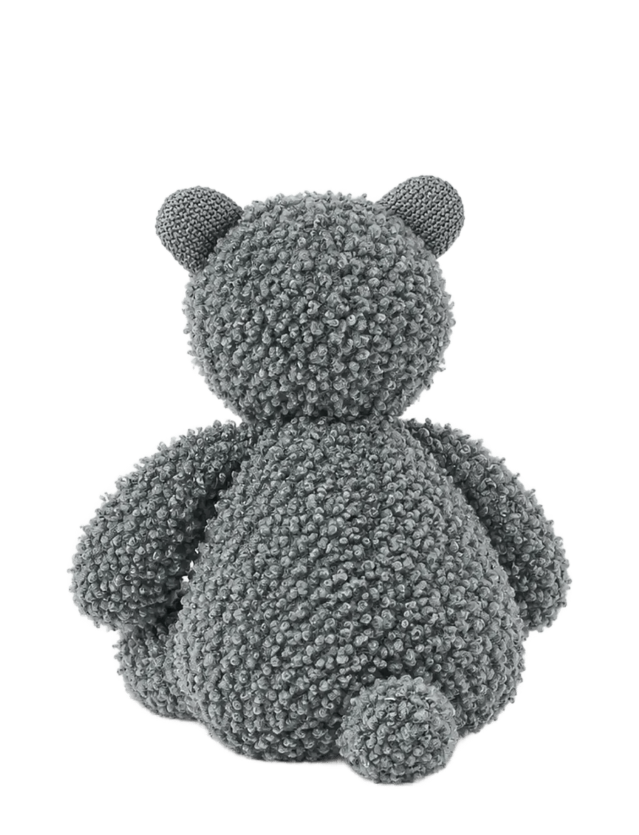 Smallstuff - Activity bear w. mirror, wool bouclé, grey - kuscheltiere - grey - 2