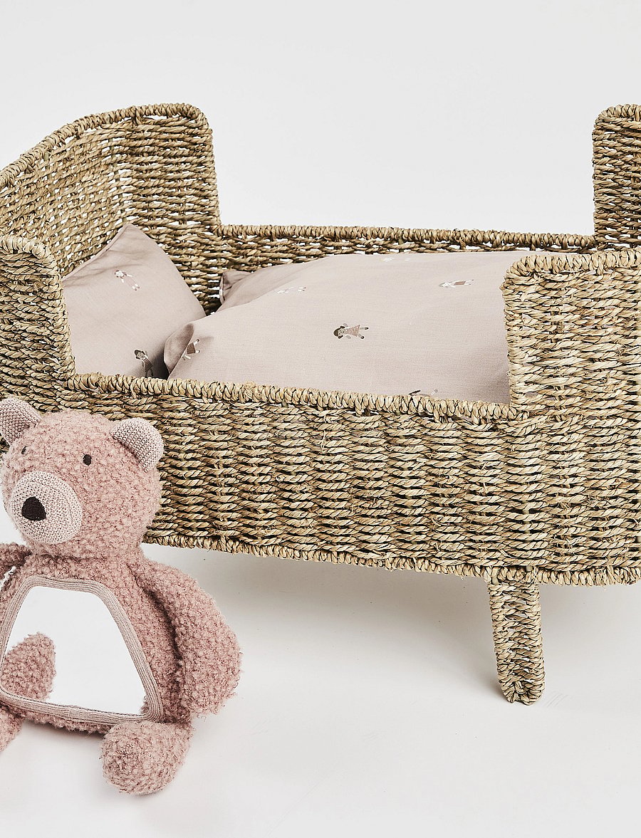 Smallstuff - Activity bear w. mirror, wool bouclé, rose - interaktiivsed mänguasjad - rose - 2