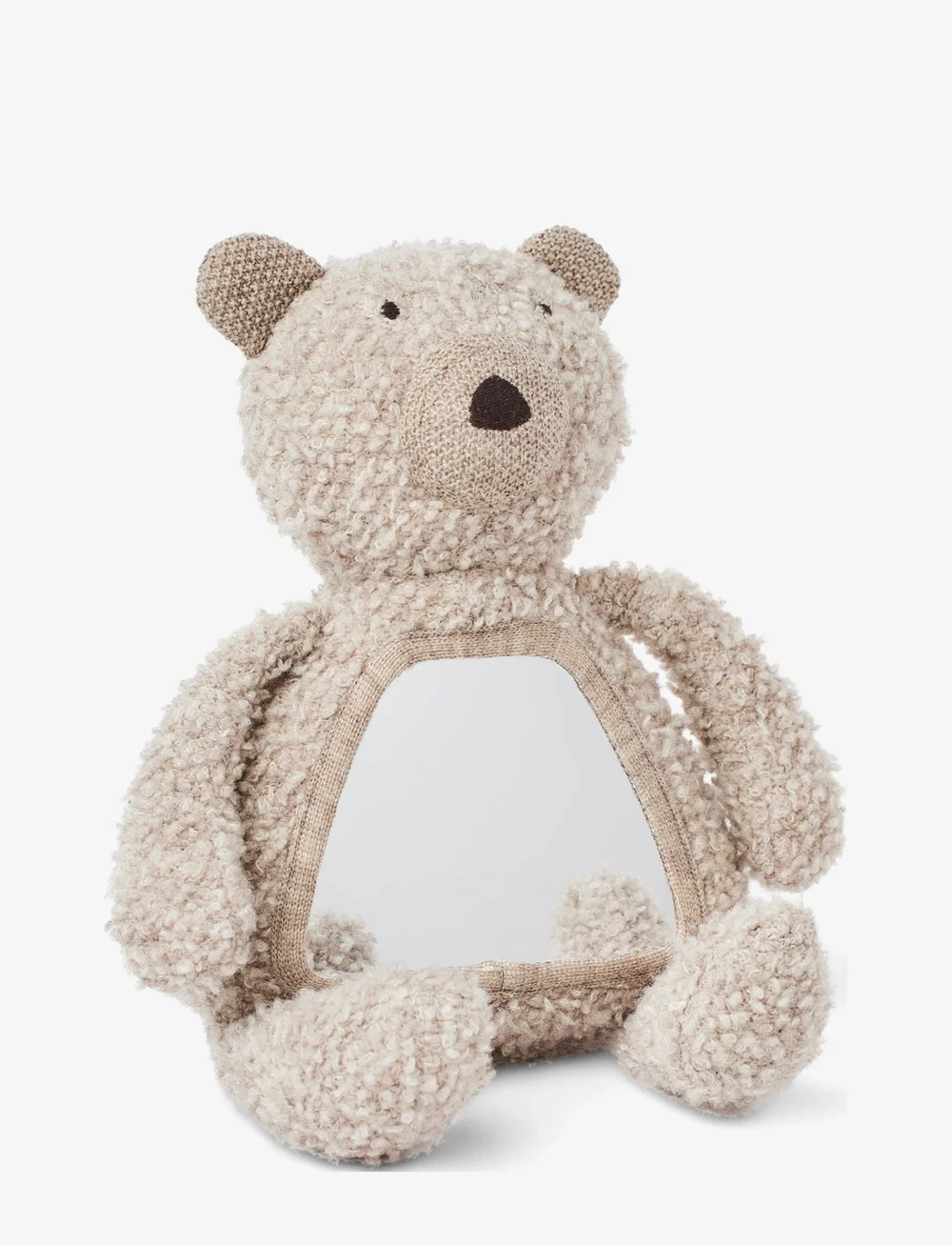 Smallstuff - Activity bear w. mirror, wool bouclé, nature - interaktyvūs žaislai - nature - 1