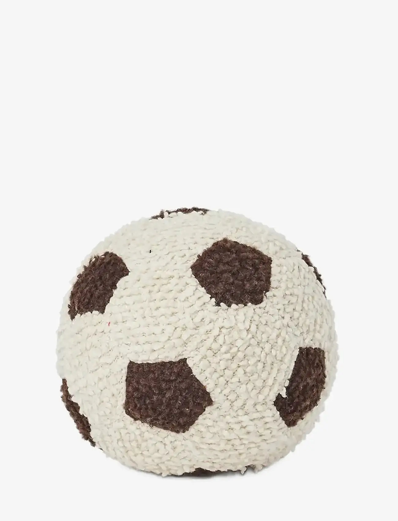 Smallstuff - Knitted football, bouclé - plīša rotaļlietas - off. white/ brown - 0