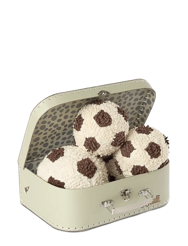 Smallstuff - Knitted football, bouclé - plüschspielzeug - off. white/ brown - 1